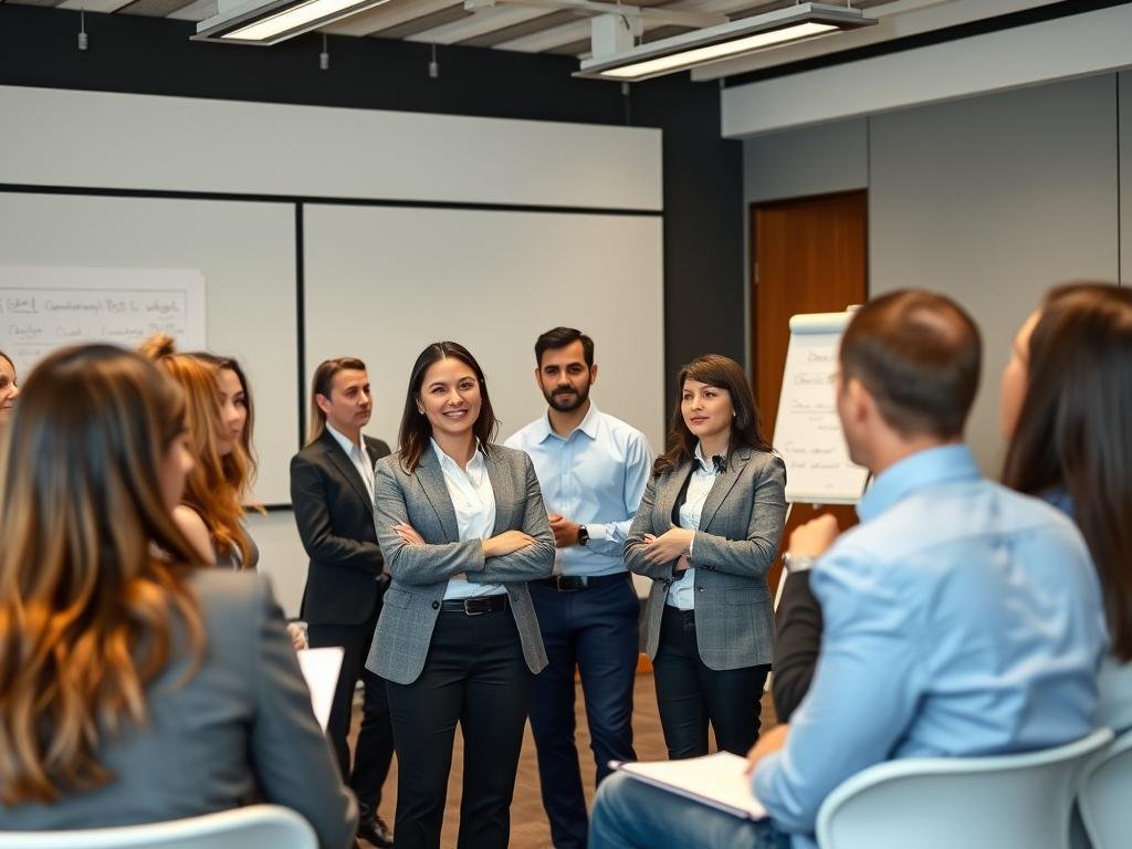 Profesional participando en un taller de desarrollo de liderazgo Profesional participando en un taller de desarrollo de liderazgo