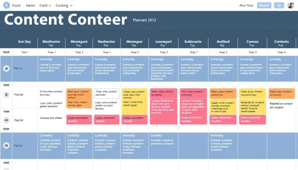 Ejemplo de calendario editorial para planificar temas de contenido para un negocio Ejemplo de calendario editorial para planificar temas de contenido para un negocio
