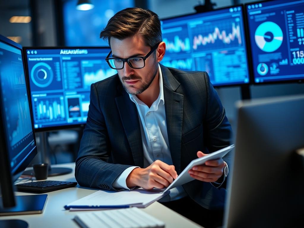Líder analizando datos para tomar decisiones estratégicas en su sector Líder analizando datos para tomar decisiones estratégicas en su sector