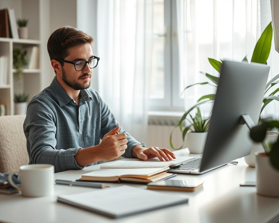 Persona aplicando estrategias de líderes del desarrollo personal en su vida diaria Persona aplicando estrategias de líderes del desarrollo personal en su vida diaria